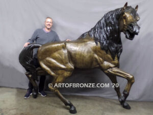 Arabian Stallion bronze statue of prancing horse for yard