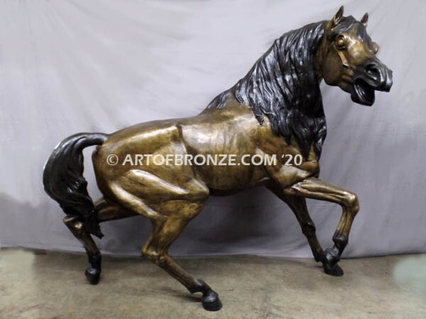 Arabian Stallion bronze statue of prancing horse for yard
