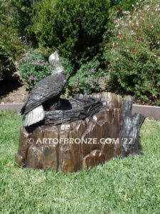 Eaglet Nest bronze statue of baby eagle in nest