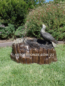 Eaglet Nest bronze statue of baby eagle in nest