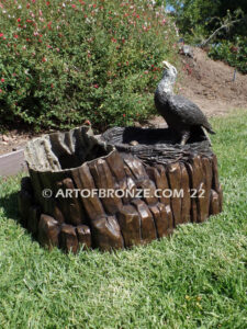 Eaglet Nest bronze statue of baby eagle in nest