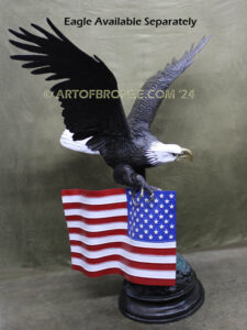 Guardians of Valor eagle and fallen soldier battlefield cross military memorial statue