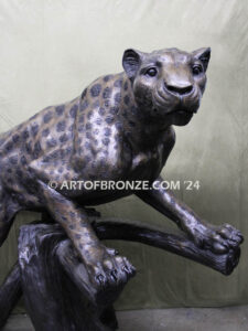 Leopoard’s Lair high-quality bronze statue outdoor monument for public display