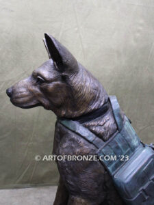 Special Unit military working dog sitting German Shepherd bronze statue veterans’ memorial