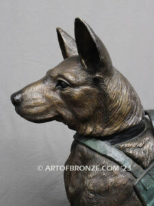 Special Unit military working dog sitting German Shepherd bronze statue veterans’ memorial