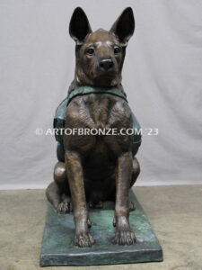 Special Unit military working dog sitting German Shepherd bronze statue veterans’ memorial