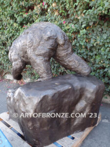 Trailblazing Bruin special edition, gallery quality standing outdoor bronze bear statue