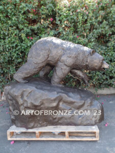 Trailblazing Bruin special edition, gallery quality standing outdoor bronze bear statue