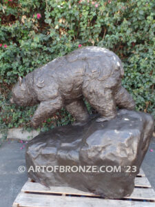 Trailblazing Bruin special edition, gallery quality standing outdoor bronze bear statue