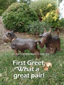Schnauzer German breed bronze sculpted standing dog pet statue for dog lovers