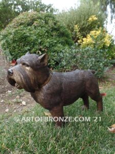 Schnauzer German breed bronze sculpted standing dog pet statue for dog lovers