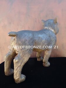 Schnauzer German breed bronze sculpted standing dog pet statue for dog lovers