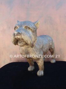 Schnauzer German breed bronze sculpted standing dog pet statue for dog lovers