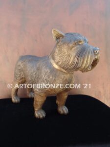 Schnauzer German breed bronze sculpted standing dog pet statue for dog lovers