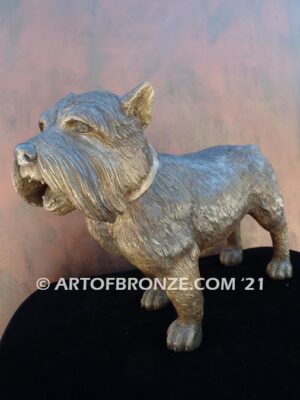 Schnauzer German breed bronze sculpted standing dog pet statue for dog lovers