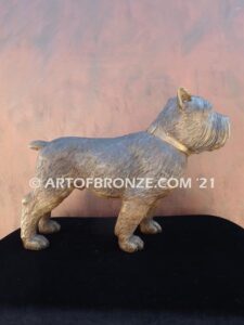 Schnauzer German breed bronze sculpted standing dog pet statue for dog lovers