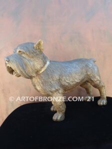 Schnauzer German breed bronze sculpted standing dog pet statue for dog lovers