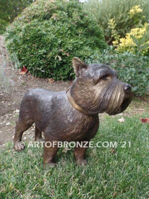 Schnauzer German breed bronze sculpted standing dog pet statue for dog lovers