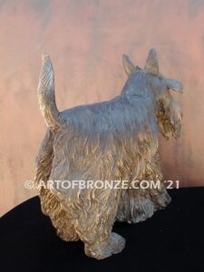 Scottish Terrier breed bronze statue of standing dog pet statue for dog lovers