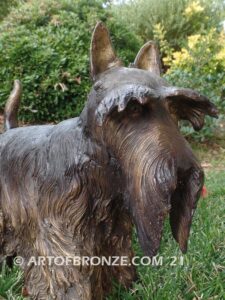 Scottish Terrier breed bronze statue of standing dog pet statue for dog lovers