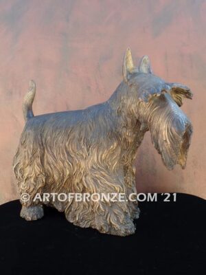 Scottish Terrier breed bronze statue of standing dog pet statue for dog lovers