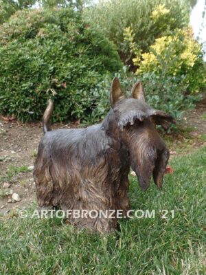 Scottish Terrier breed bronze statue of standing dog pet statue for dog lovers
