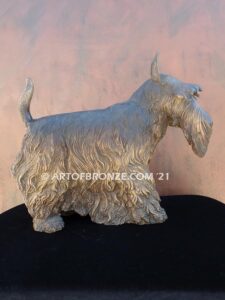 Scottish Terrier breed bronze statue of standing dog pet statue for dog lovers