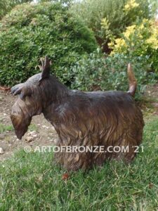 Scottish Terrier breed bronze statue of standing dog pet statue for dog lovers