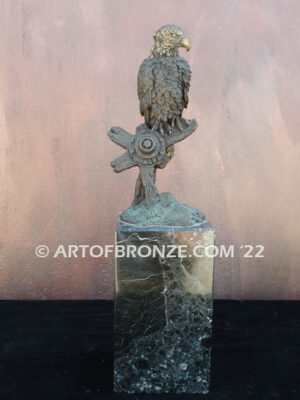 Limited edition bronze perched eagle statue for private collector or corporate collection