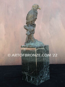 Limited edition bronze perched eagle statue for private collector or corporate collection