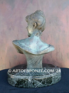 Timeless Beauty nouveau style bronze bust sculpture of female