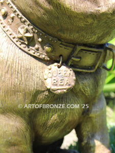 Queen Bea French bulldog bronze statue memorial