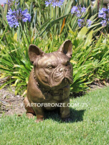 Queen Bea French bulldog bronze statue memorial
