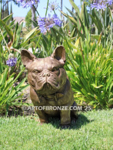 Queen Bea French bulldog bronze statue memorial