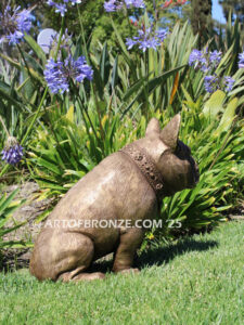 Queen Bea French bulldog bronze statue memorial