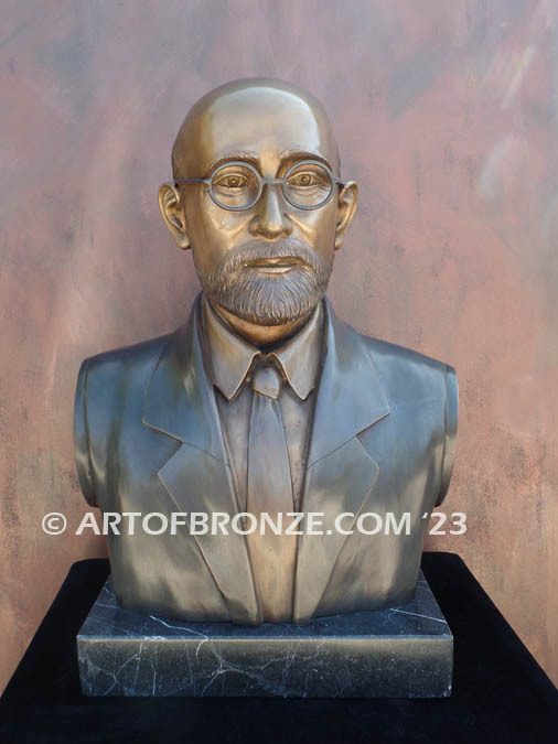 Private commission life-size bronze statue bust of corporate chairman