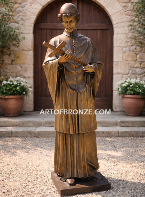 Saint Charles Borromeo custom bronze sculpture for Saint Charles Parish