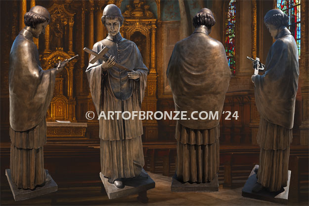 Saint Charles Borromeo custom bronze statue for Saint Charles Parish