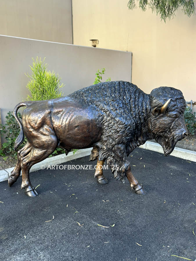 Legend of the Plains running bison buffalo monumental bronze statue