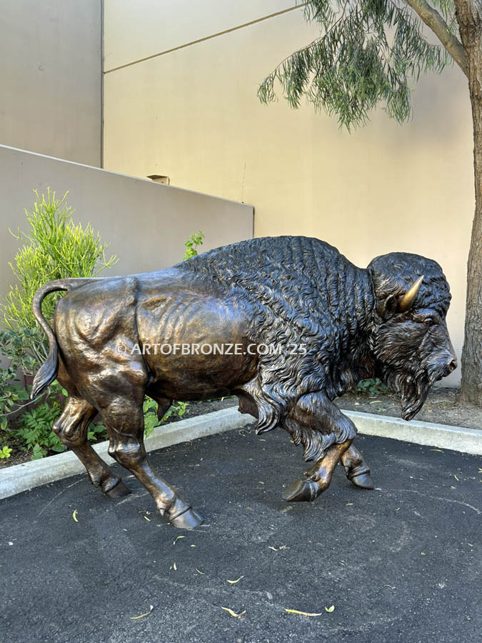 Legend of the Plains running bison buffalo monumental bronze statue