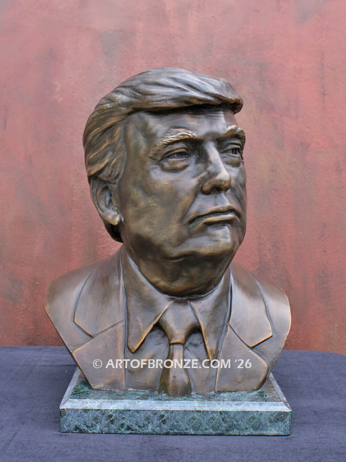 Donald Trump 45th and 47th president bronze statue bust
